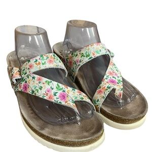 Mephisto Helen floral toe-post slip on sandal 10.5-11